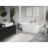 Mexen Oris freestanding wall-mounted fluted bathtub 150 x 75 cm, white, brushed gold overflow - 52871507500-55
