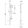 Mexen DF74 sliding shower set, Black - 785744582-70