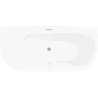 Mexen Oris freestanding wall-adjacent fluted bathtub 150 x 75 cm, white, brushed copper overflow - 52871507500-65