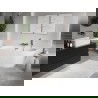 Mexen Oris freestanding wall-adjacent fluted bathtub 150 x 75 cm, white, brushed copper overflow - 52871507500-65