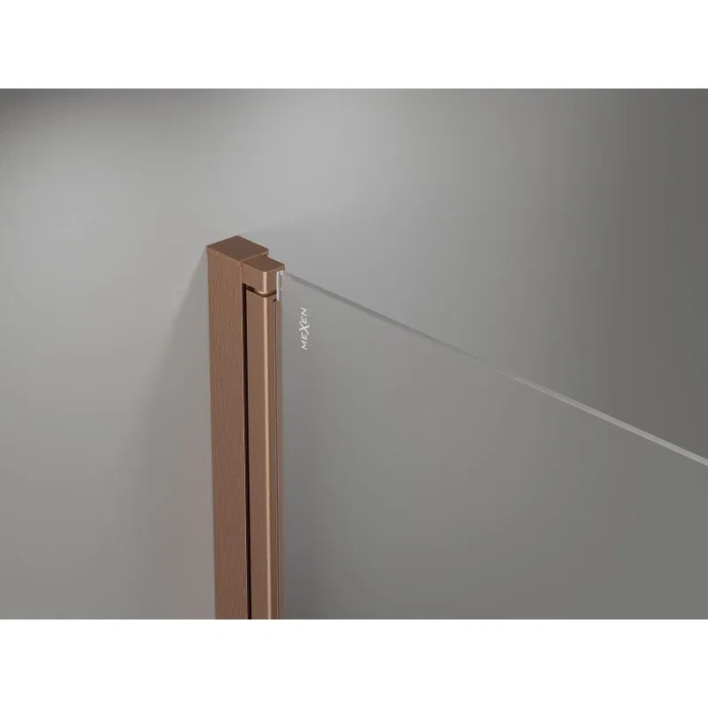 Mexen Mist-B 90 cm Pivot Shower Door, Transparent, Brushed Copper - 8A2-090-000-65-00