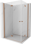Mexen Mist-F Duo foldable shower enclosure left 85 x 75 cm, transparent, brushed copper - 8A6-085L-075P-65-00