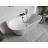 Mexen Oris free-standing ribbed bathtub 150 x 75 cm, white, black overflow - 52871507500-70