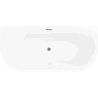 Mexen Oris freestanding ribbed wall-adjacent bathtub 150 x 75 cm, white, overflow gun gray brushed - 52871507500-66