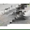 Mexen Oris freestanding ribbed wall-adjacent bathtub 150 x 75 cm, white, overflow gun gray brushed - 52871507500-66