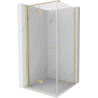 Mexen Mist-F folding shower cabin left 110 x 110 cm, transparent, brushed gold - 8A6T-110-110-55-00-L