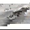 Mexen Oris freestanding wall-mounted fluted 150 x 75 cm, white, brushed nickel overflow - 52871507500-97