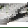 Mexen Oris freestanding wall-mounted fluted 150 x 75 cm, white, brushed nickel overflow - 52871507500-97