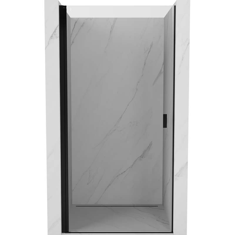 Mexen Mist-B 80 cm pivot shower door, transparent, black - 8A2-080-000-70-00