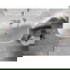 Mexen Oris freestanding wall-mounted fluted bath 150 x 75 cm, white/gray, chrome overflow - 52871507562-01