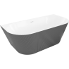 Mexen Oris freestanding against-wall fluted 150 x 75 cm, white/gray, white overflow - 52871507562-20