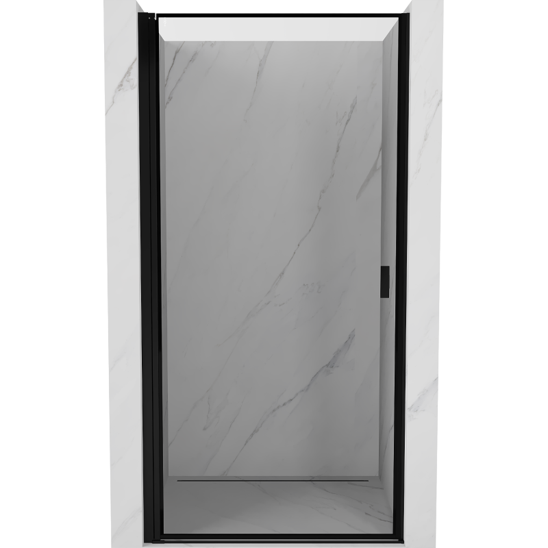Mexen Mist-B left hinged shower door 90 cm, black frame, black - 8A2-090-000-70-70-L
