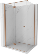 Mexen Mist-F T folding shower enclosure left 100 x 70 cm, transparent, brushed copper - 8A6T-100-070-65-00-L