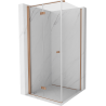 Mexen Mist-F folding left shower cabin 80 x 80 cm, transparent, brushed copper - 8A6T-080-080-65-00-L