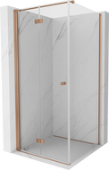 Mexen Mist-F T foldable shower cabin left 80 x 80 cm, transparent, brushed copper - 8A6T-080-080-65-00-L