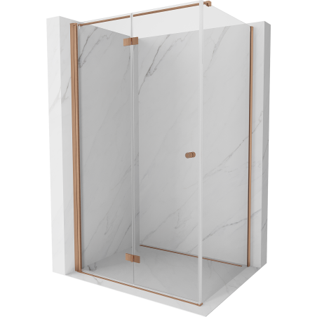 Mexen Mist-F T folding shower cabin left 120 x 80 cm, transparent, brushed copper - 8A6T-120-080-65-00-L