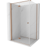 Mexen Mist-F foldable left shower cabin 95 x 100 cm, transparent, brushed copper - 8A6T-095-100-65-00-L