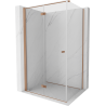 Mexen Mist-F T folding shower enclosure left 120 x 110 cm, transparent, brushed copper - 8A6T-120-110-65-00-L