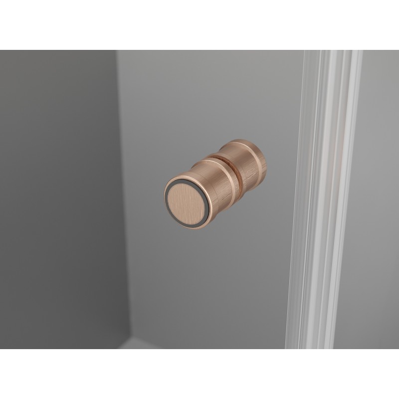 Mexen Mist-F Foldable Shower Enclosure Left 90 x 120 cm, Transparent, Brushed Copper - 8A6T-090-120-65-00-L