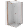 Mexen Mist-F T folding shower cabin left 120 x 120 cm, transparent, brushed copper - 8A6T-120-120-65-00-L