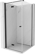 Mexen Mist-F T Folding Shower Cabin Left 80 x 80 cm, Transparent, Black - 8A6T-080-080-70-00-L