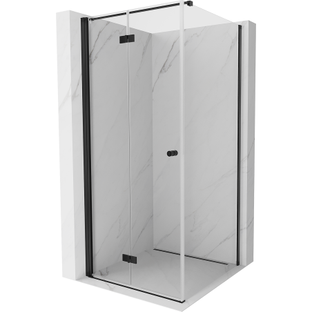 Mexen Mist-F folding shower cabin left 110 x 110 cm, transparent, black - 8A6T-110-110-70-00-L