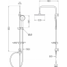 Mexen T40 shower column, brushed gun gray - 798404093-66