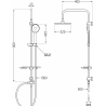 Mexen T40 shower column, Graphite - 798404093-66