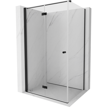 Mexen Mist-F foldable shower enclosure left 100 x 120 cm, transparent, black - 8A6T-100-120-70-00-L