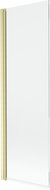 Mexen Mist 1-panel shower screen 60 x 150 cm, transparent, brushed gold - 8A9-060-001-55-00