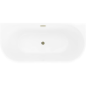 Mexen Oris freestanding ribbed wall-adjacent bathtub 150 x 75 cm, white/gray, gold overflow - 52871507562-50