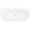 Mexen Oris freestanding ribbed bath 150 x 75 cm, white/gray, brushed gold overflow - 52871507562-55