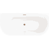 Mexen Oris freestanding ribbed wall bathtub 150 x 75 cm, white/gray, overflow pink gold - 52871507562-60
