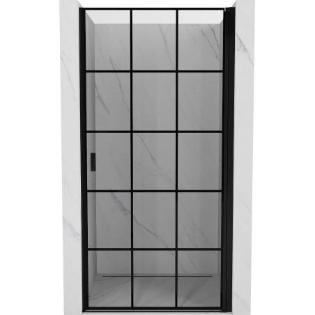 Mexen Mist-B shower door right-hinged 80 cm, black grid, black - 8A2-080-000-70-77-P