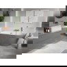 Mexen Oris freestanding ribbed wall bathtub 150 x 75 cm, white/gray, overflow pink gold - 52871507562-60