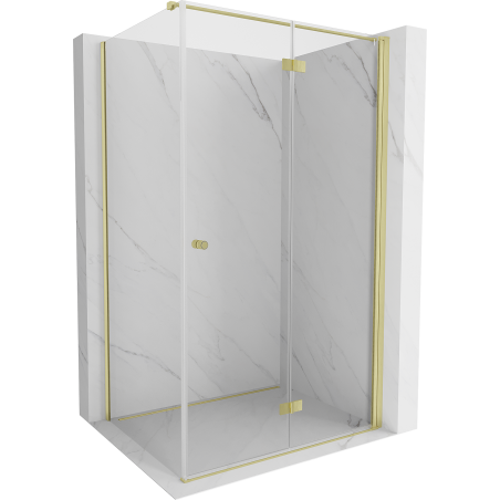 Mexen Mist-F foldable right shower cabin 110 x 120 cm, transparent, brushed gold - 8A6T-100-120-55-00-P - 8A6T-110-120-55-00-P