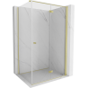 Mexen Mist-F foldable right shower cabin 110 x 120 cm, transparent, brushed gold - 8A6T-100-120-55-00-P - 8A6T-110-120-55-00-P