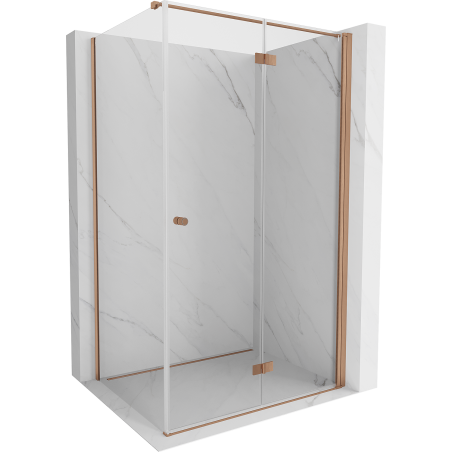 Mexen Mist-F T folding shower cabin right 85 x 70 cm, transparent, brushed copper - 8A6T-085-070-65-00-P