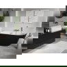 Mexen Oris freestanding wall-adjacent grooved bathtub 150 x 75 cm, white/black, chrome overflow - 52871507575-01