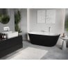 Mexen Oris freestanding wall-adjacent fluted 150 x 75 cm, white/black, white overflow - 52871507575-20