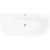 Mexen Oris freestanding wall-adjacent fluted bathtub 150 x 75 cm, white/black, gold overflow - 52871507575-50