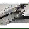 Mexen Oris freestanding wall-adjacent fluted bathtub 150 x 75 cm, white/black, gold overflow - 52871507575-50