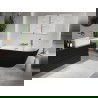 Mexen Oris freestanding wall-adjacent fluted bathtub 150 x 75 cm, white/black, gold overflow - 52871507575-50