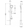 Mexen DF75 adjustable black shower set - 785754582-70