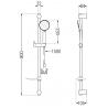 Mexen DF75 adjustable shower set, black - 785754582-70