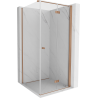 Mexen Mist-F folding shower enclosure right 80 x 80 cm, transparent, brushed copper - 8A6T-080-080-65-00-P