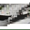 Mexen Oris Free-standing Wall-Mounted Fluted Bathtub 150 x 75 cm, White/Black, Brushed Copper Overflow - 52871507575-65
