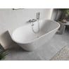 Mexen Oris freestanding wall-adjacent fluted bathtub 170 x 80 cm, white, chrome overflow - 52871708000-01
