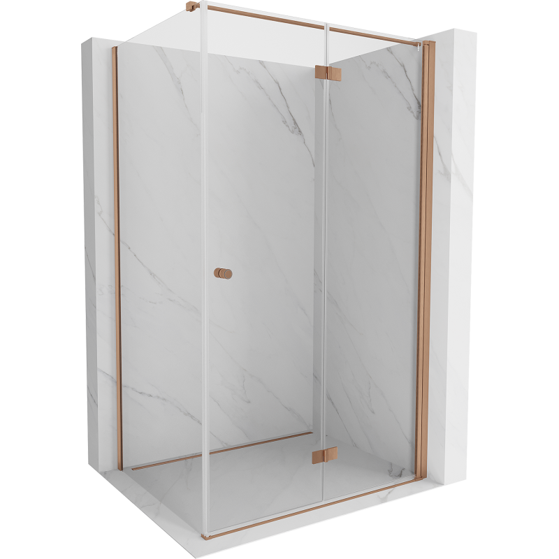 Mexen Mist-F foldable shower enclosure right 70 x 85 cm, transparent, brushed copper - 8A6T-070-085-65-00-P