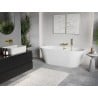 Mexen Oris free-standing ribbed bathtub 170 x 80 cm, white, brushed gold overflow - 52871708000-55